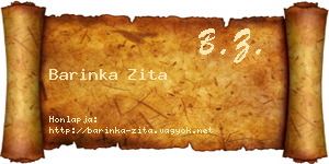 Barinka Zita névjegykártya